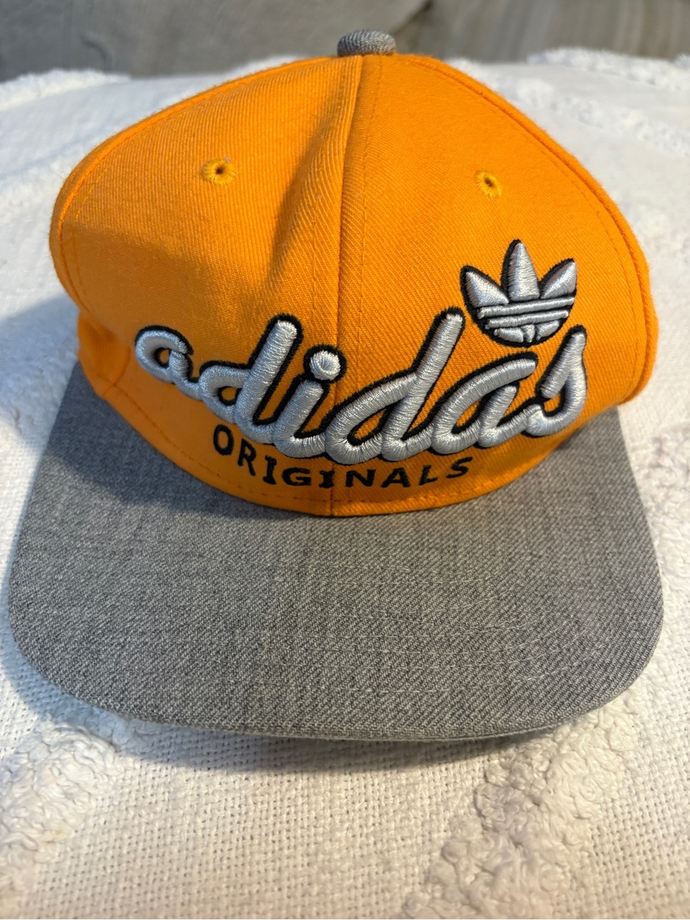 adidas Orange and Gray Originals Flat Brim Snapback Hat